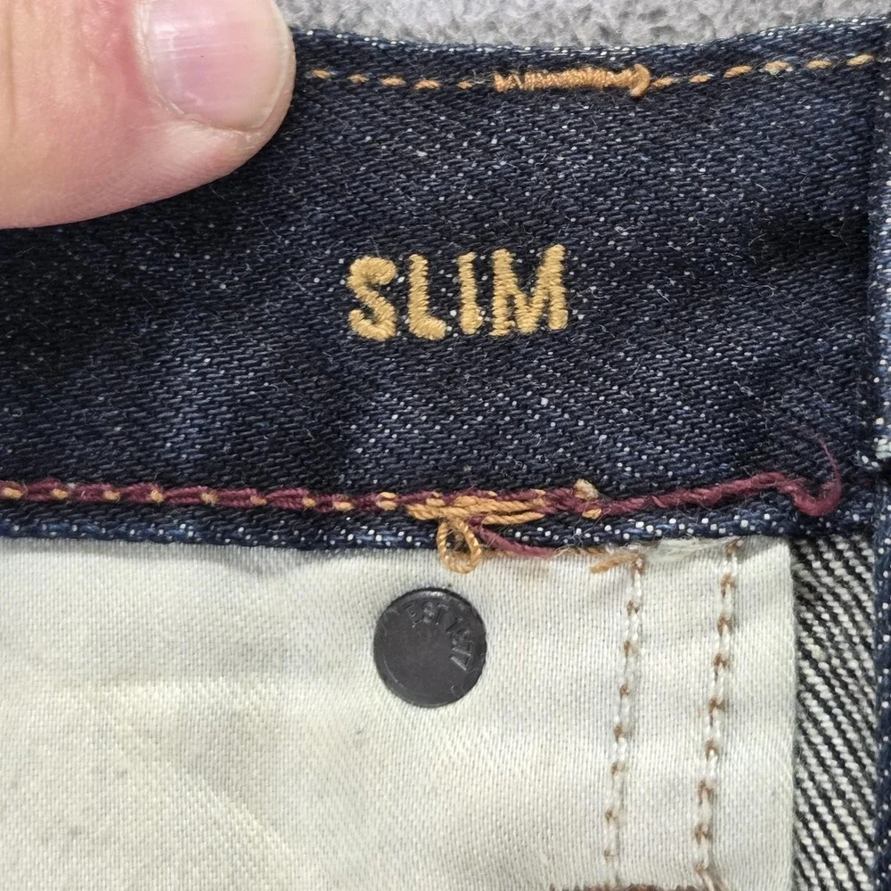 American Eagle‎ Jeans Mens 32x32 Blue Selvedge Slim Honeycomb Dark Wash